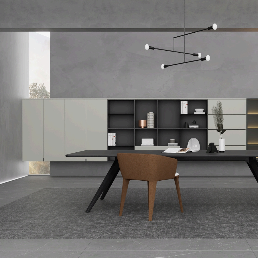 High-End Furniture Dining Room Arrange Books Brochures and Decorations Sideboards