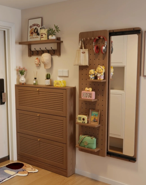 Elegant Wooden Shoe Cabinet for Entryway and Hallway Use