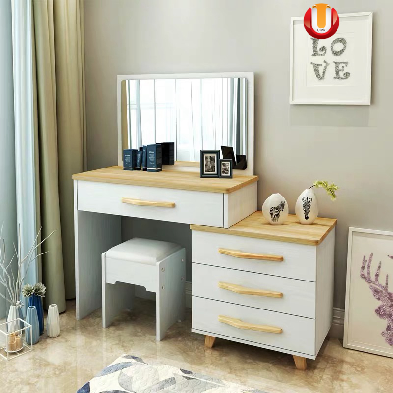 Chinese Top Quality Wooden Home Bedroom Furniture Makeup Table Dresser with Mirror