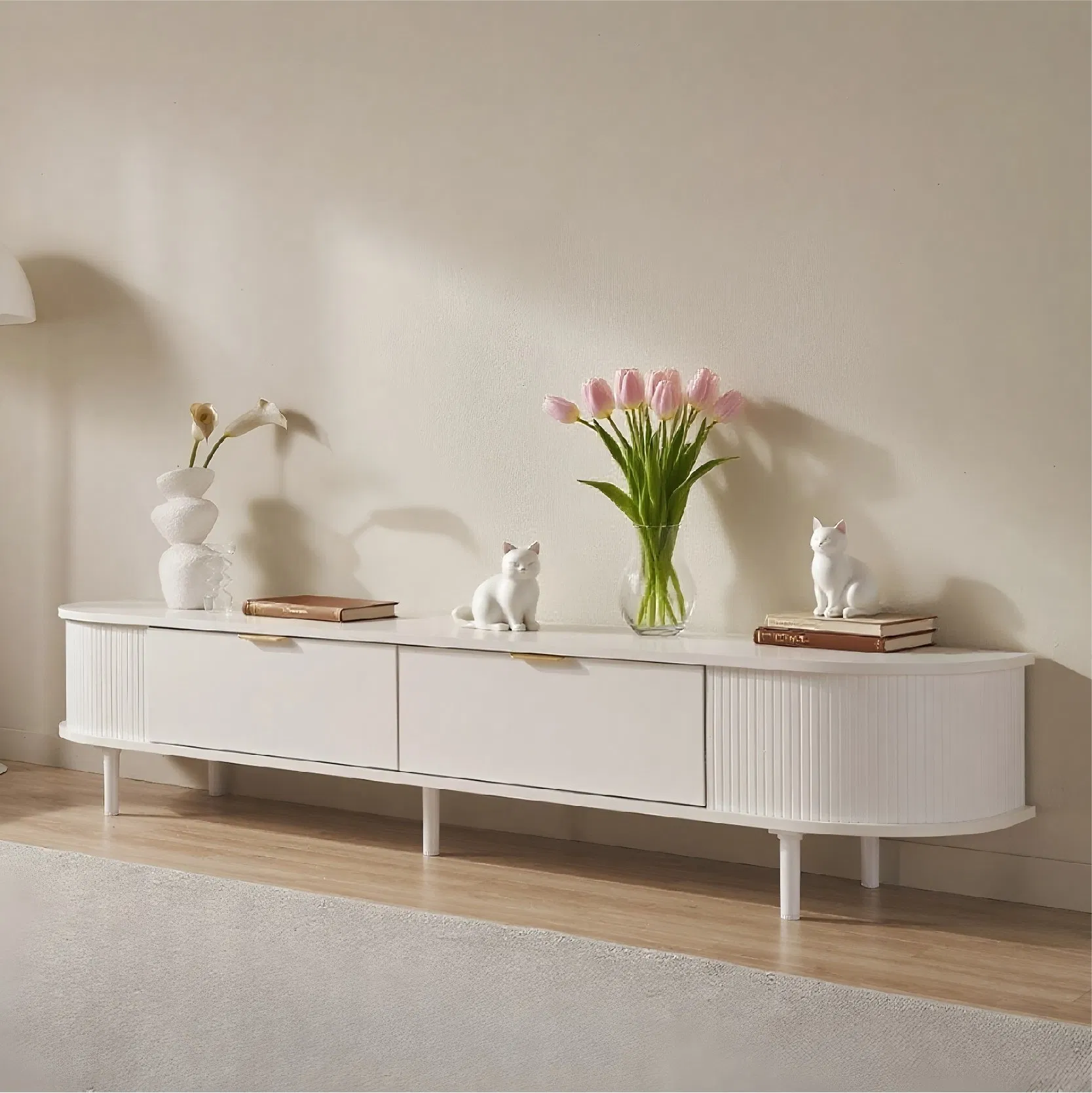 Factory Wholesale Customized Wooden Living Room Furniture with Storage Modern TV Stand