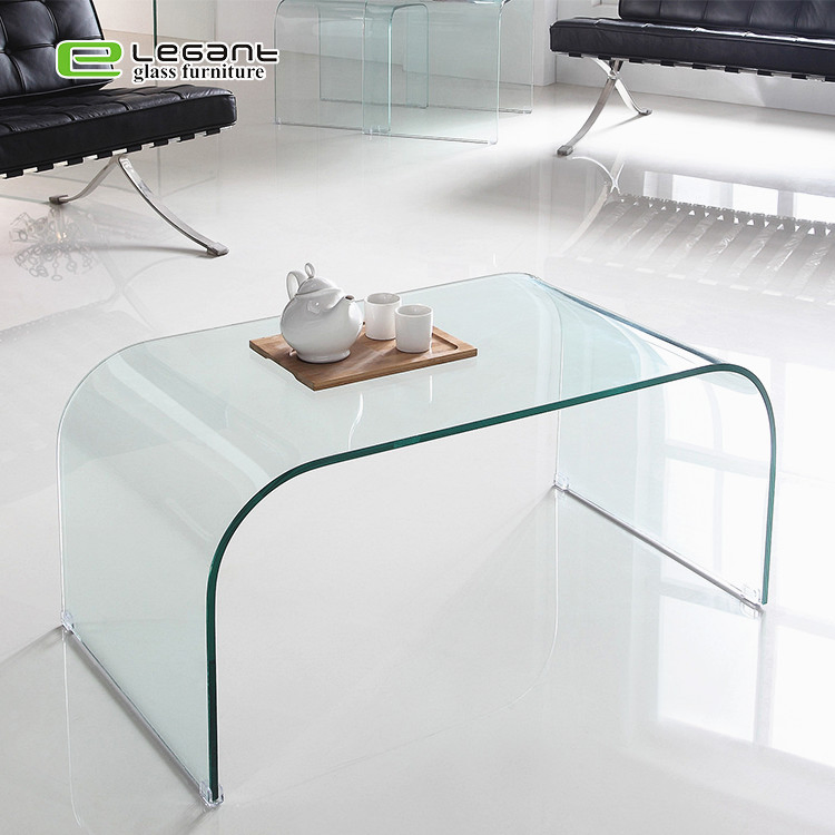 High Quality Living Room Bent Glass Unique Fancy Coffee Table