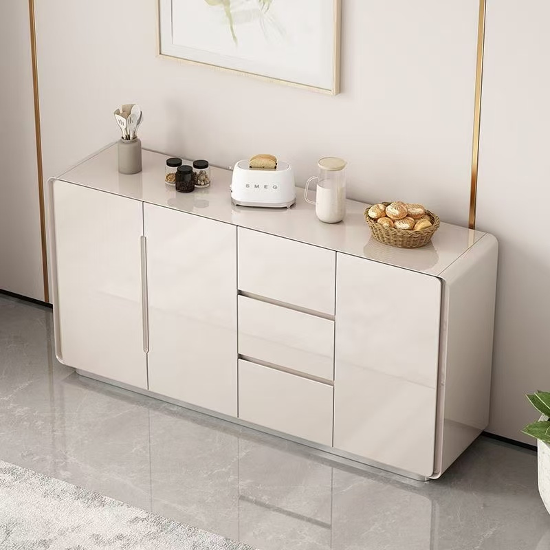 Modern White Glossy Italian Luxury Kitchen Cabinet Dining Room Buffet Storage Sideboard for Living Room