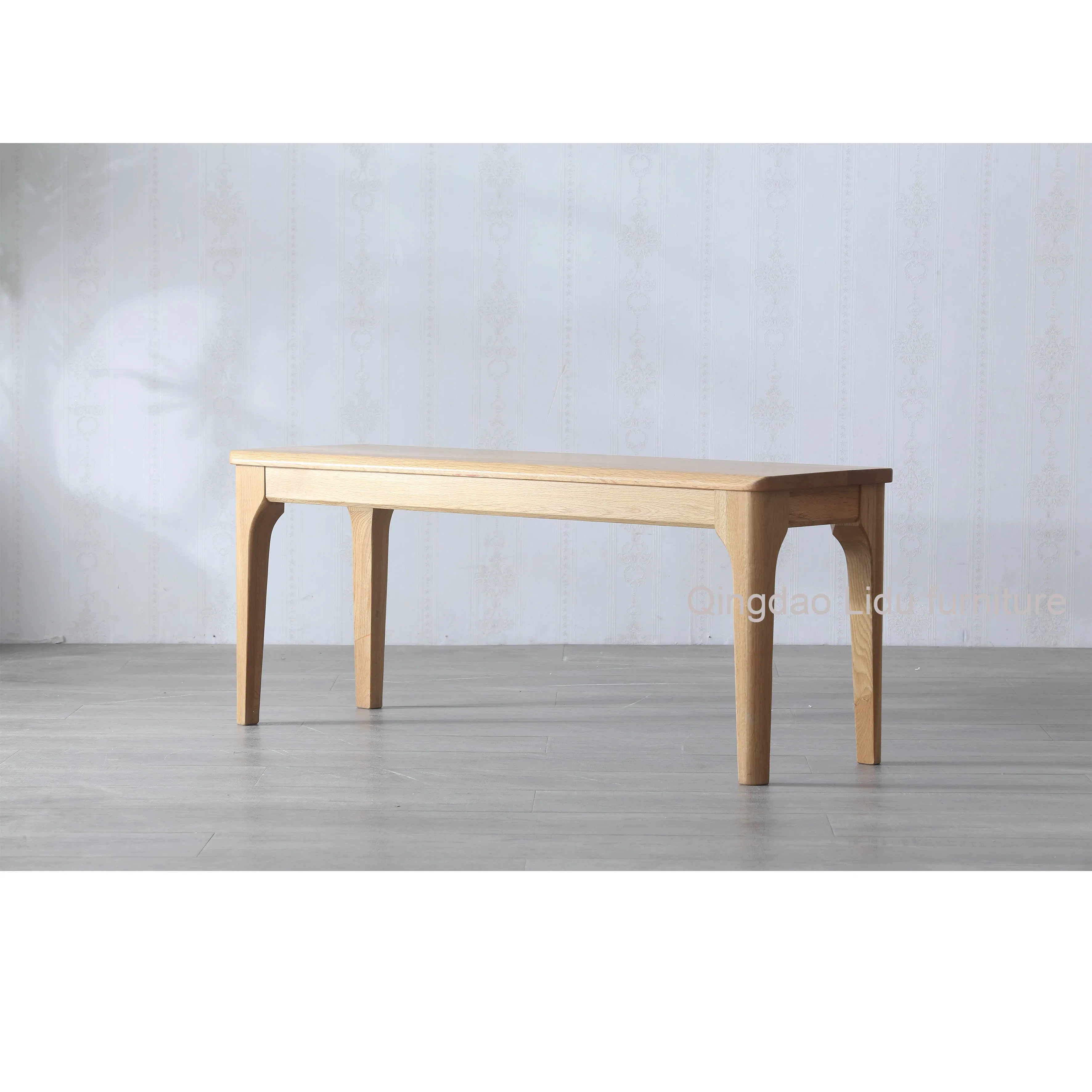 Minimalist Style Living Room and Dining Room Long Stool Solid Oak Wood Dining Table Bench