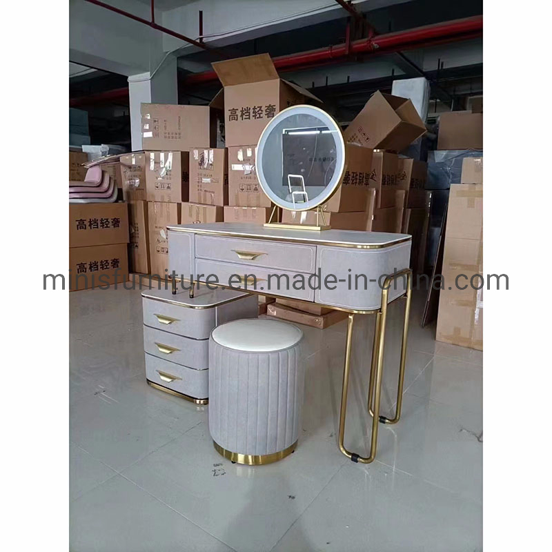 Modern Bedroom Marble Dressing Table Furniture White Dresser with Drawers