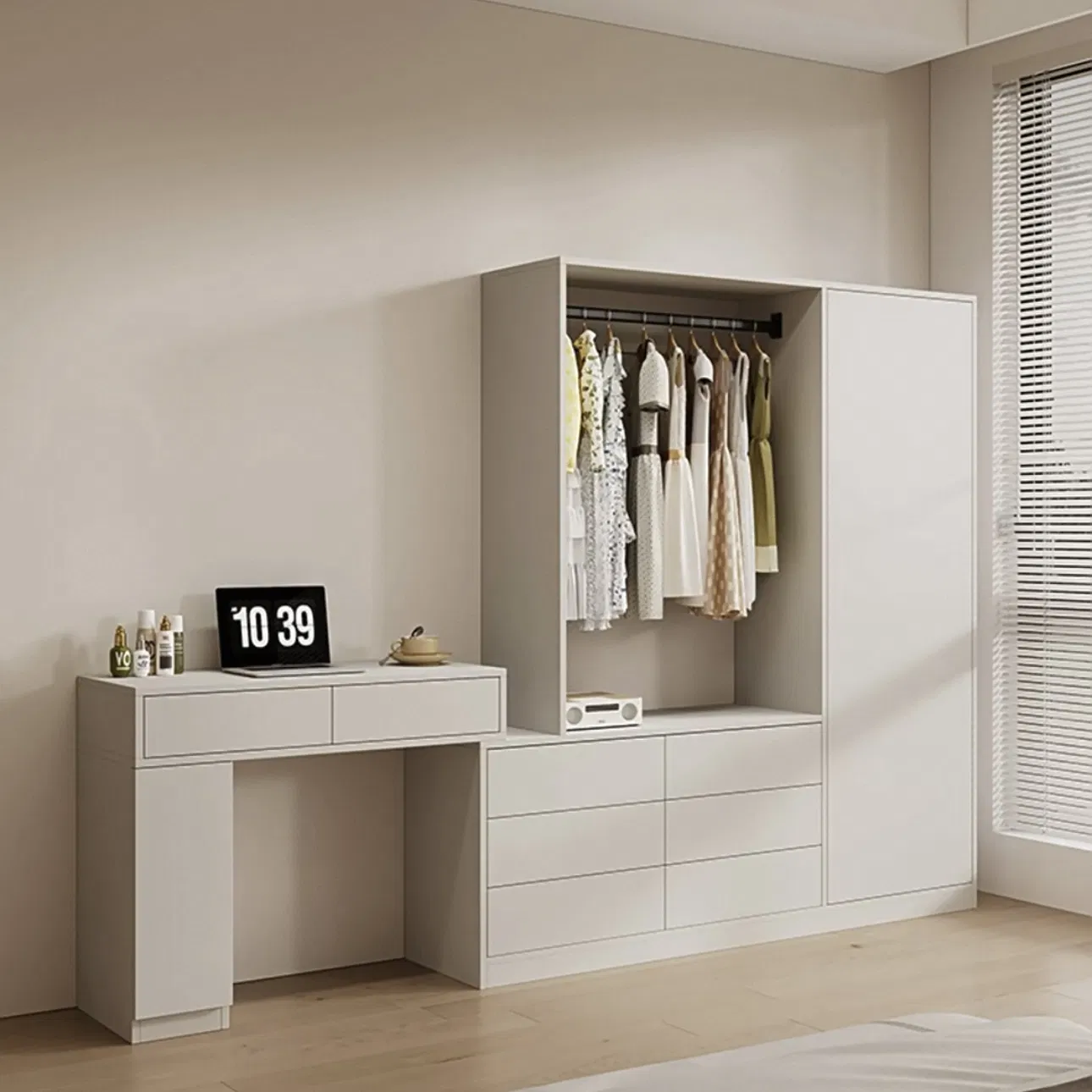 Premium Solid Wood Dresser with Mirror Spacious Drawers for Bedroom
