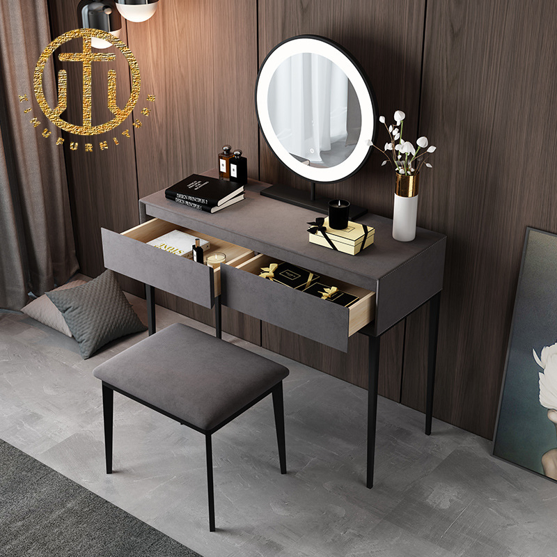 European Modern Minimalist Dresser with Light Mirror Furniture for Bedroom