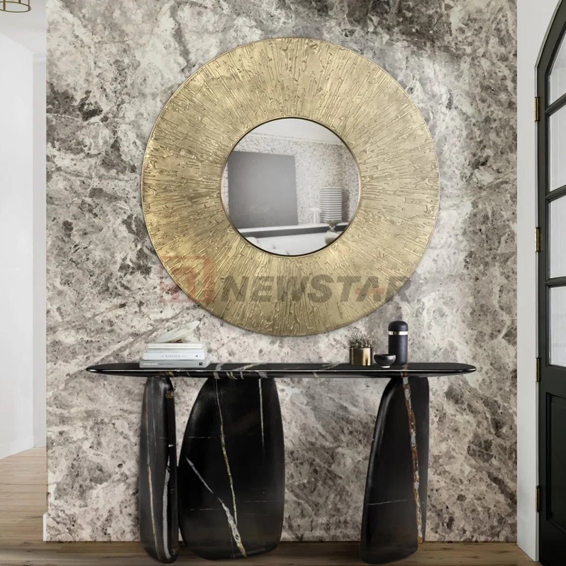 Modern Travertine Tables Entry Antique Hall Way Entryway Marble Console Table