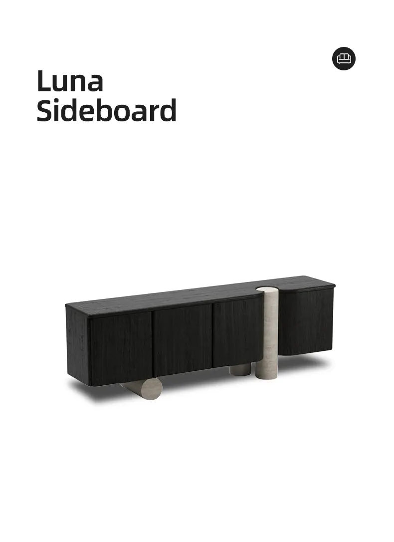 Solid Wood Sideboard Marble Feet