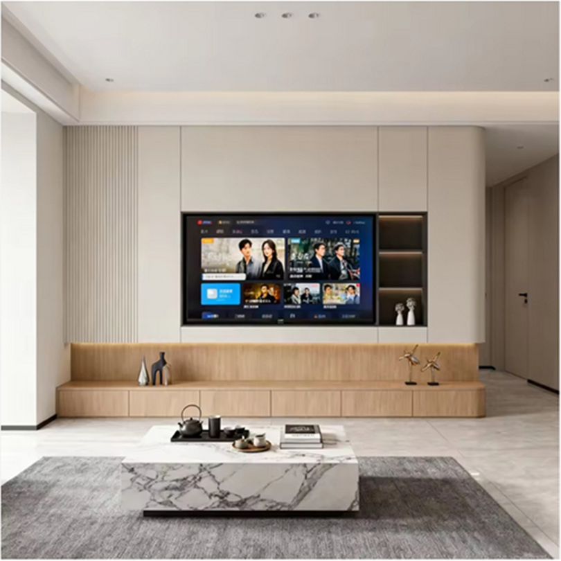 2025 Trending Luxury Upgrade Modern Custom Floating TV Wall Mineral Panel for Living Room and TV Stand