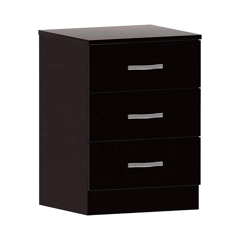 White Living Room End Table Bedroom Dresser Bedside Cabinet Wood Chest of 3 Drawers