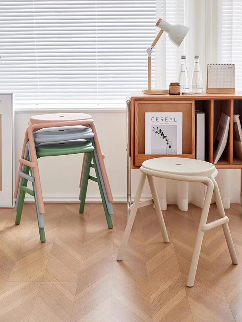 Plastic Stool Thicken Stackable Dining Modern Living Room Restaurant Hotel High Bench