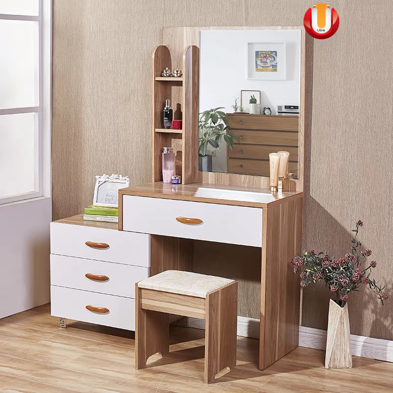 Chinese Top Quality Wooden Home Bedroom Furniture Makeup Table Dresser with Mirror