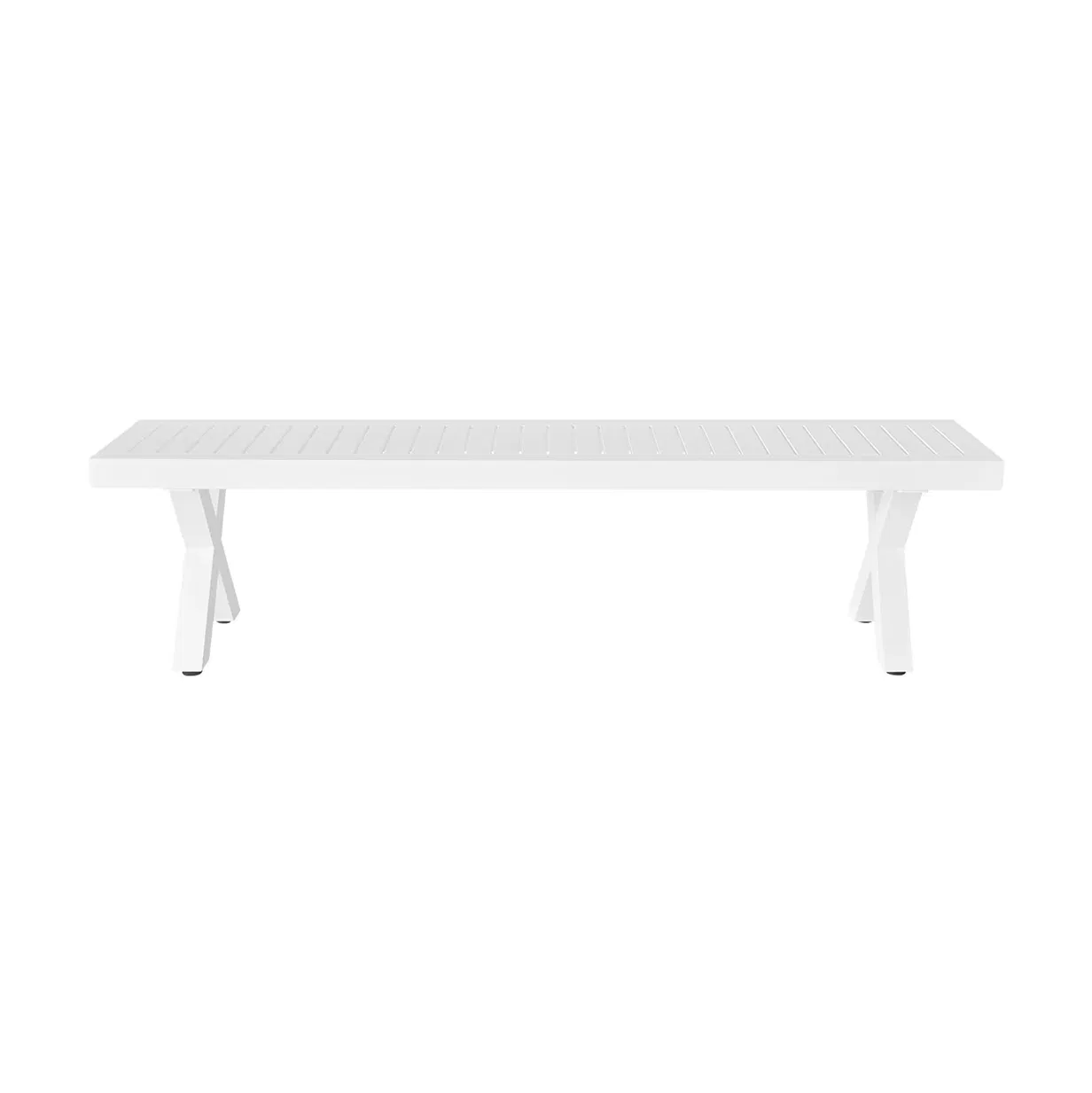 Aluminum Outdoor Furniture Dining Bench White Color