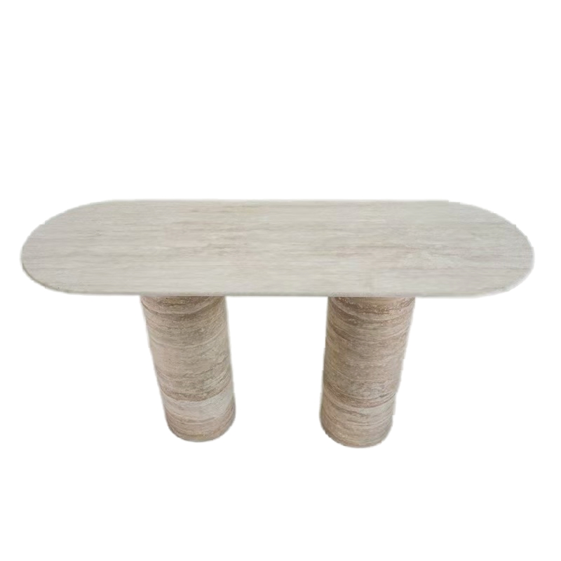 Custom Travertine Console Table Beige Travertine Entryway Table