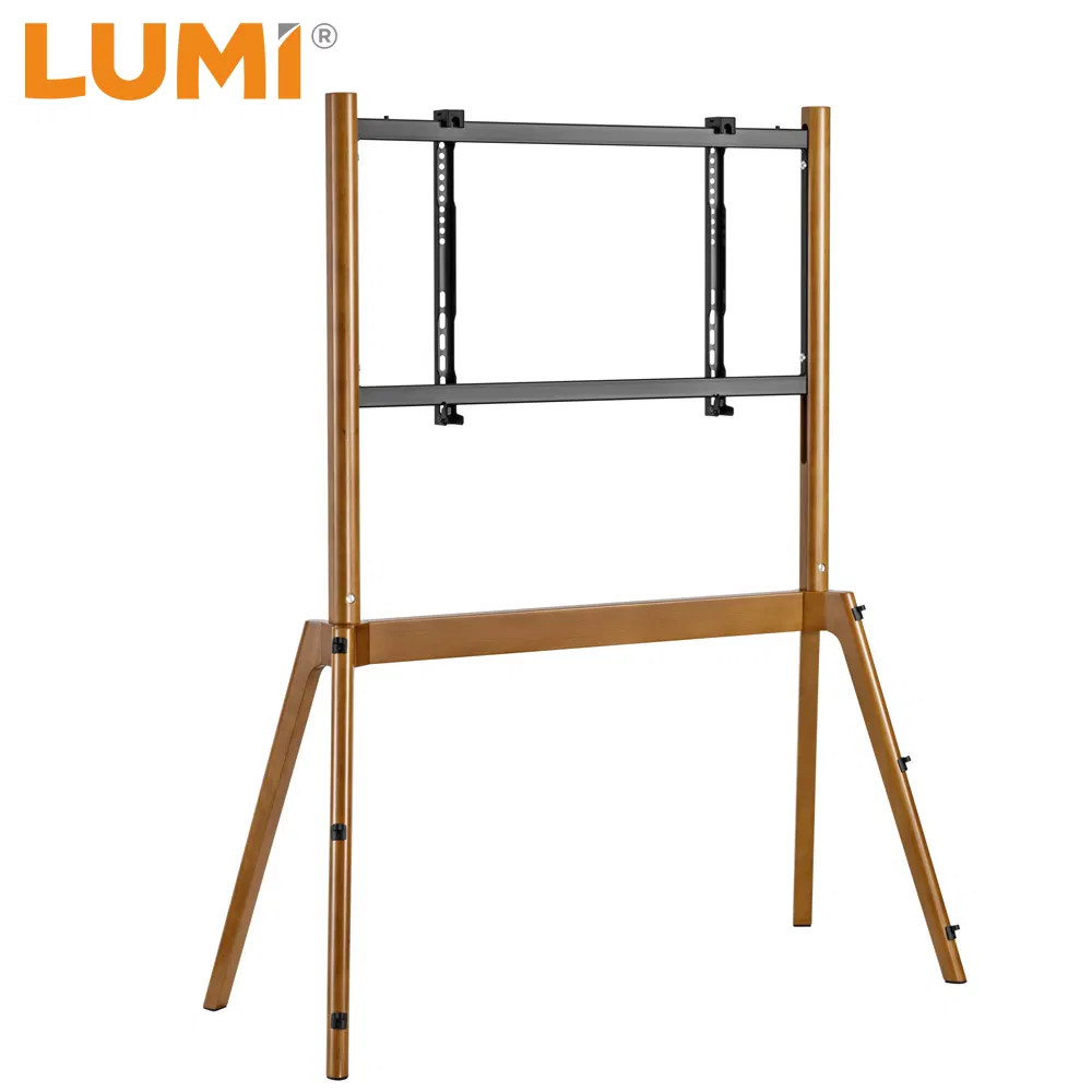 Modern Living Room Furniture Solid Wood Dark Walnut Four-Legged Easy Assembly Artistic Easel Studio TV Floor Display Stand