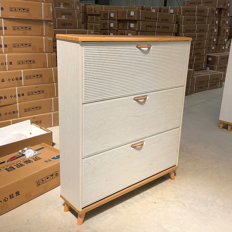 Wooden Shoe Cabinet Shoe Cupboard Nordic Morden Style for Living Room Entryway