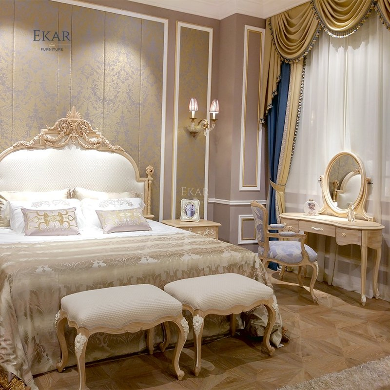 Classic Bedroom Design Furniture Antique Vanity Dresser with Mirror