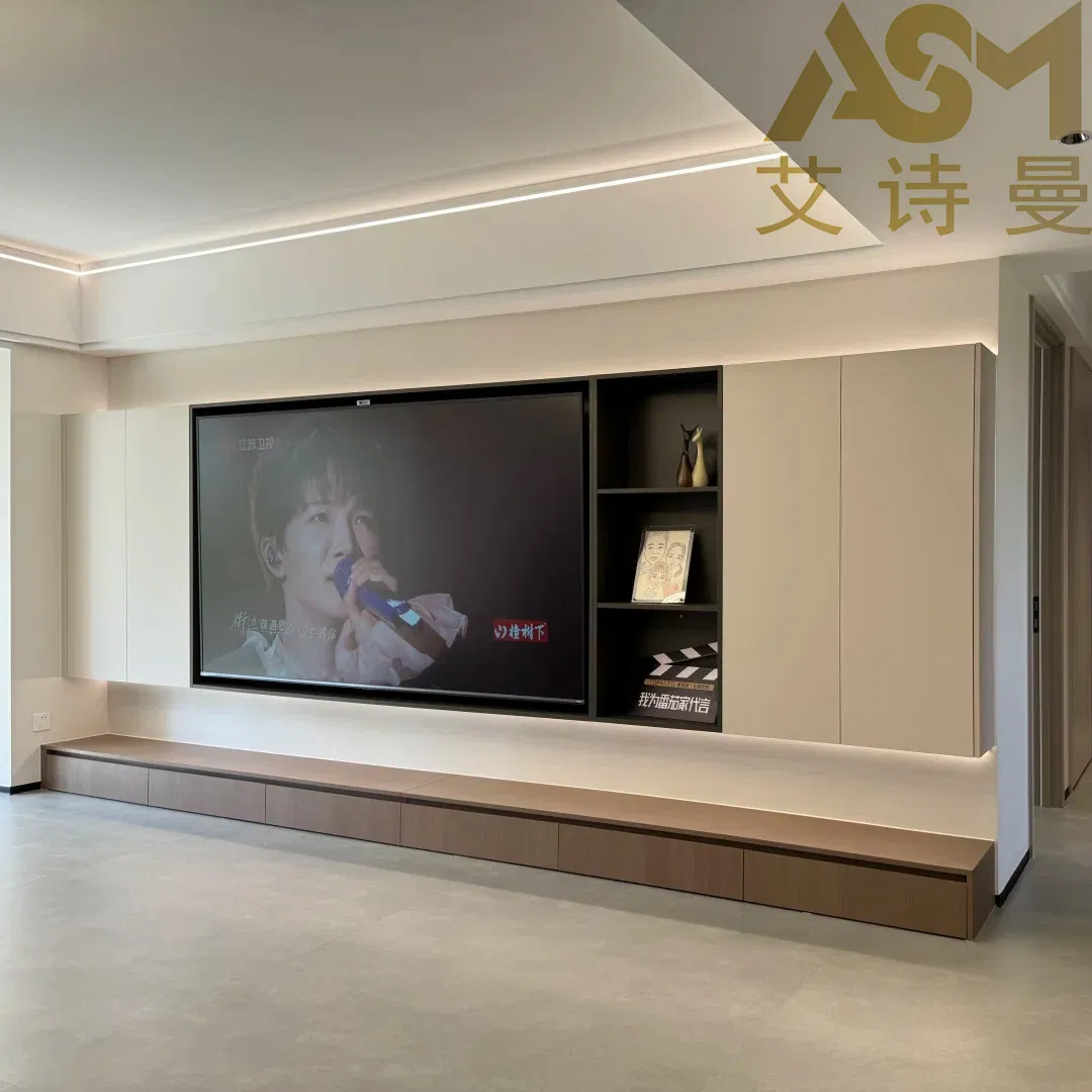 Center with Storage Shelves TV Console Table Easy to Assemble for Living Room Bedroom Living Room Floating Simple Wooden TV Stand