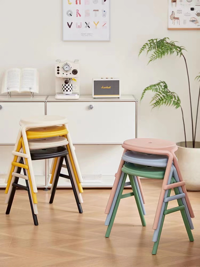Plastic Stool Thicken Stackable Dining Modern Living Room Restaurant Hotel High Bench