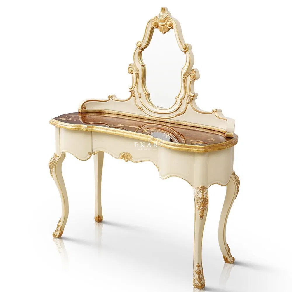 Luxury French Style Bedroom Furniture Antique Dresser Wooden Home Furniture Carton Solid Wood Birch Luxury Classic