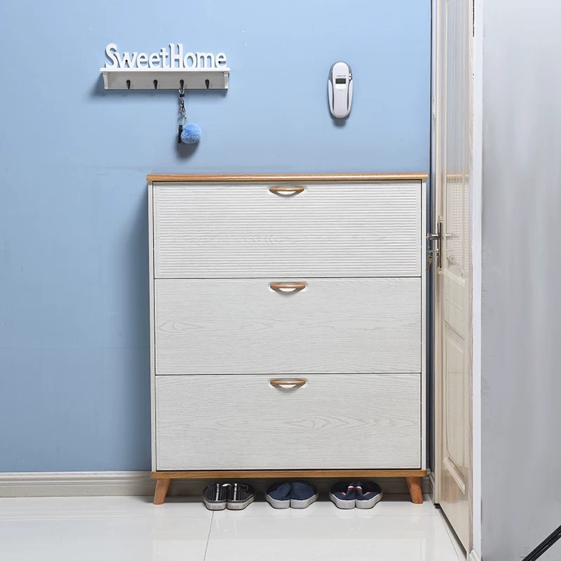 Wooden Shoe Cabinet Shoe Cupboard Nordic Morden Style for Living Room Entryway