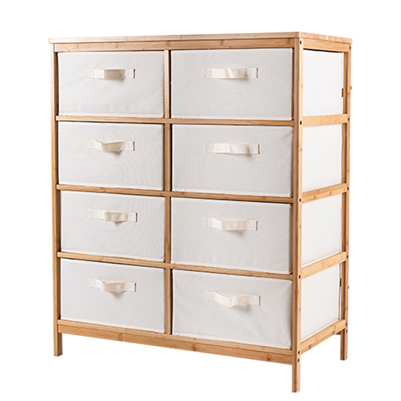 Bamboo Chest with 8 Drawer Bedroom Storage Organizers with Removable Drawers Bamboo Shelf Furniture