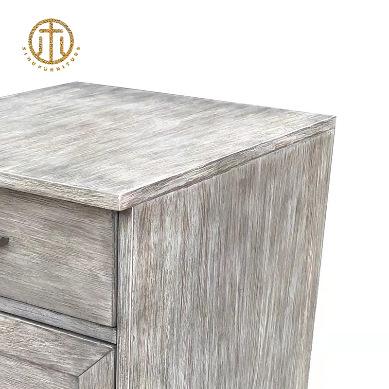 Rubber Wood Rustic Dark Brown Dining Room Furniture Sideboard