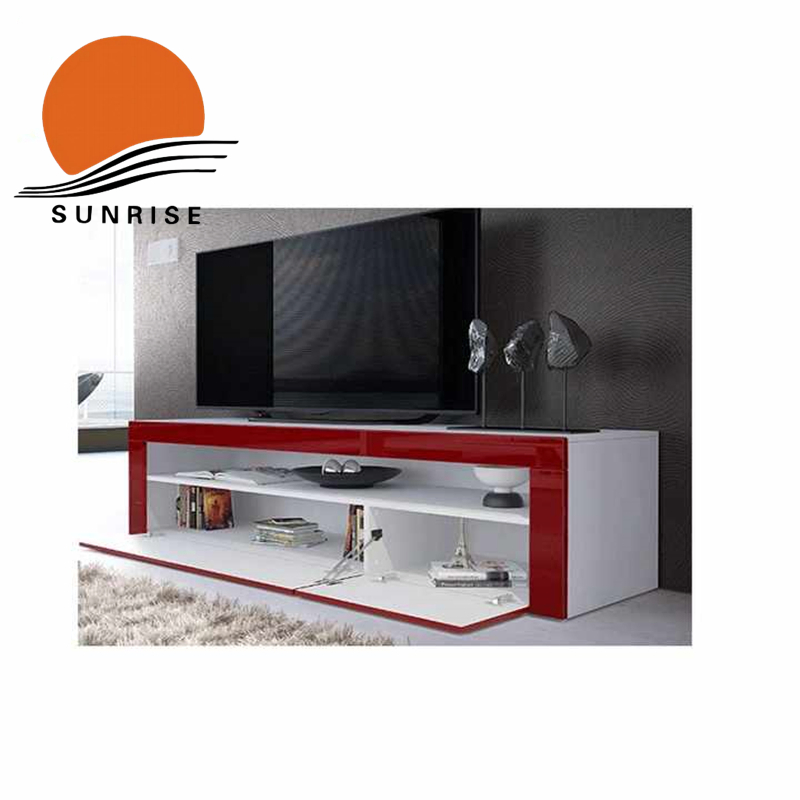 Living Room Furniture UV High Gloss LCD Glass TV Stand Furniture