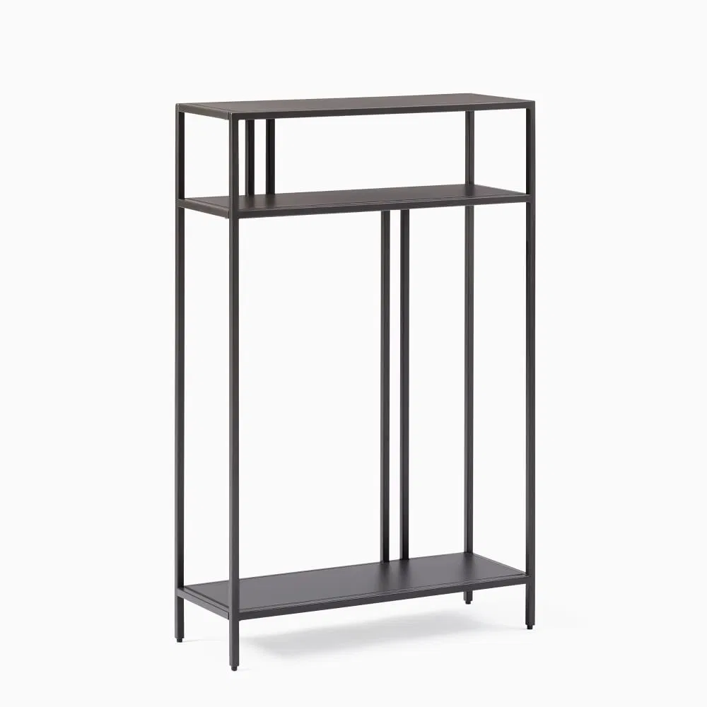 Profile Narrow Console Table Slim 2-Tier Metal Console Table for Entryway &amp; Living Room (Indoor)