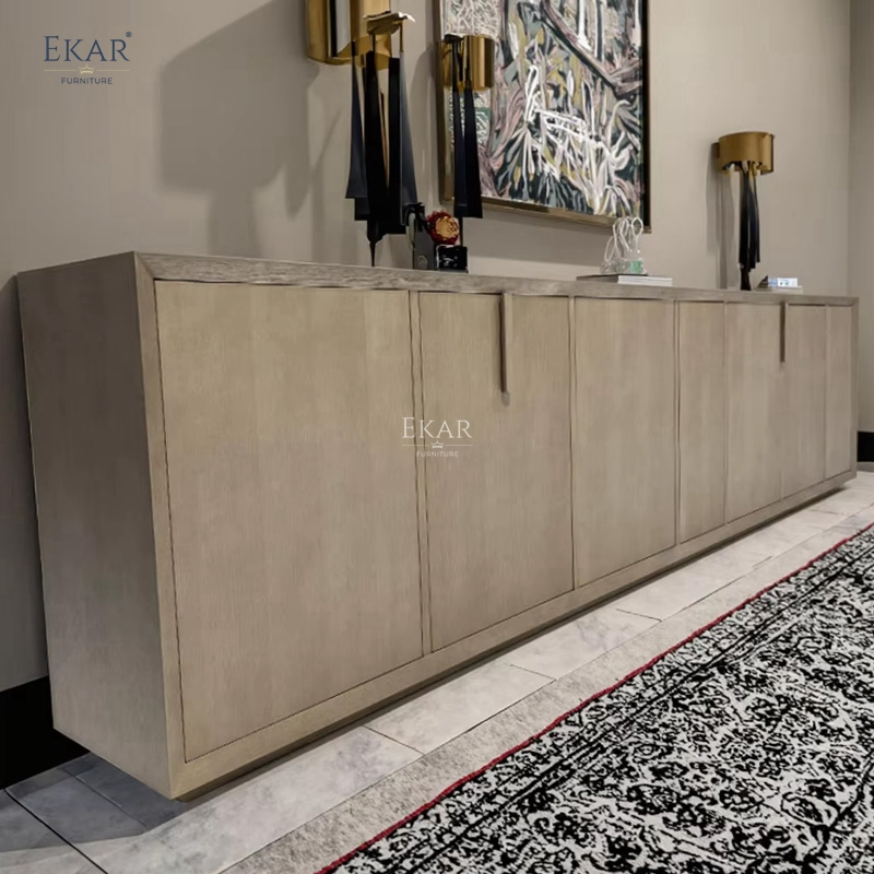 Ekar Vera Luxury Minimalist Solid Wood Sideboard for Living Room Dining Room Kitchen &amp; Hotel Storage Furniture