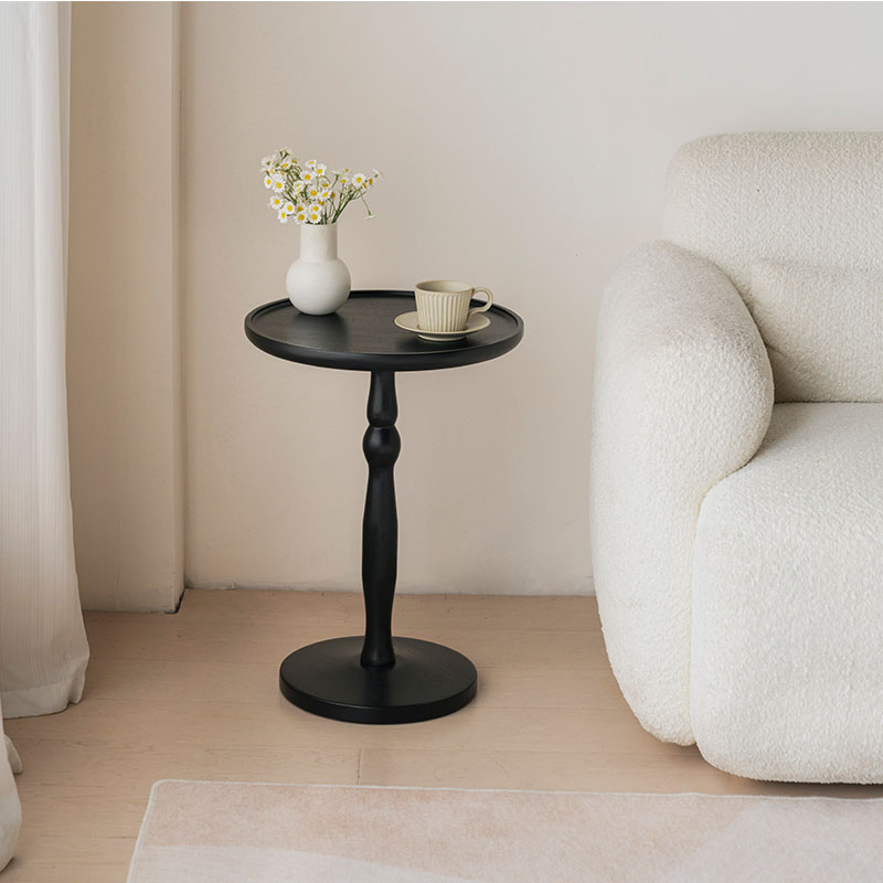 Home Living Room Furniture Wholesale Oak Wood Table Round Solid Wood Side Table