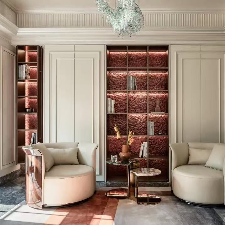 High-End Furniture Dining Room Arrange Books Brochures and Decorations Sideboards