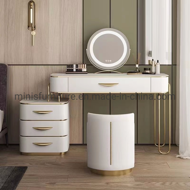 Modern Bedroom Marble Dressing Table Furniture White Dresser with Drawers