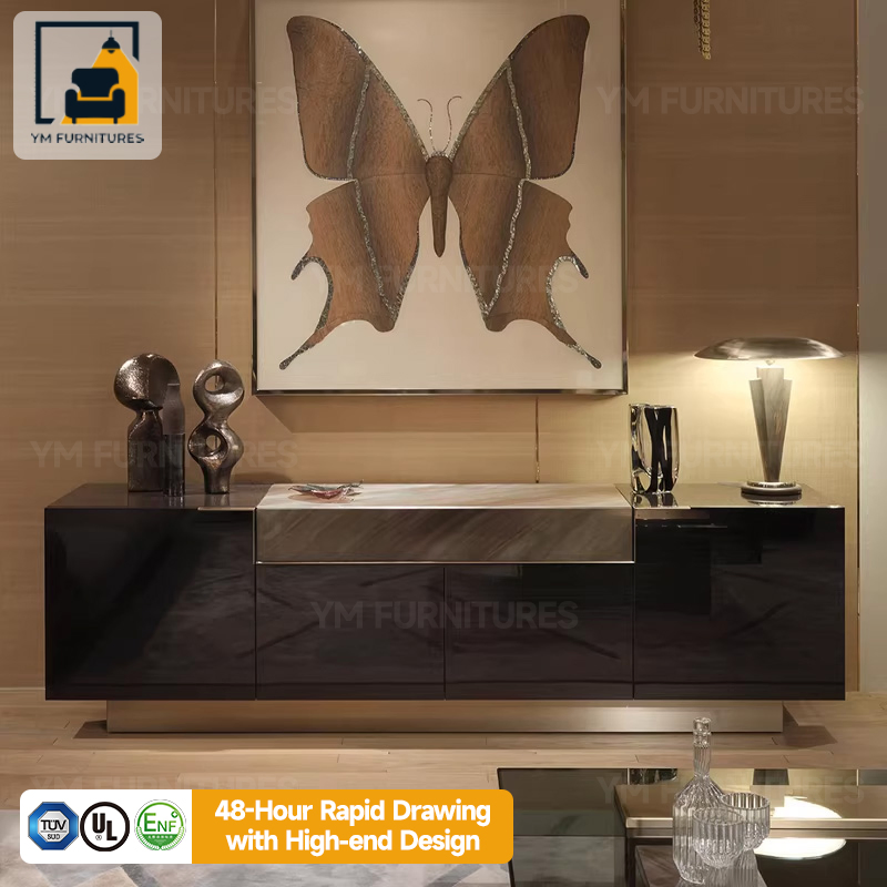 Modern Style Customized Wooden Dining Room Storage Display Decorative Wall Cabinet Sideboard