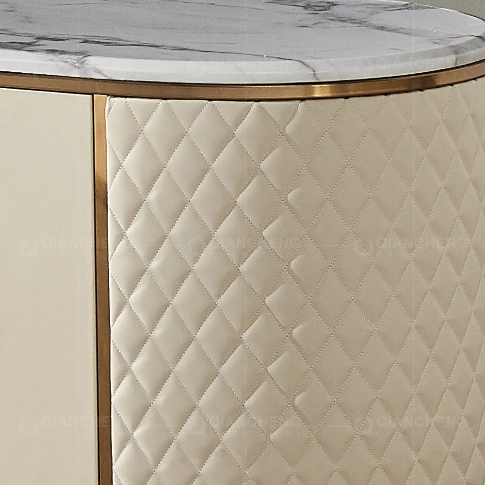 Living Room Modern Furniture Marble Gold Metal Luxury TV Stand Table