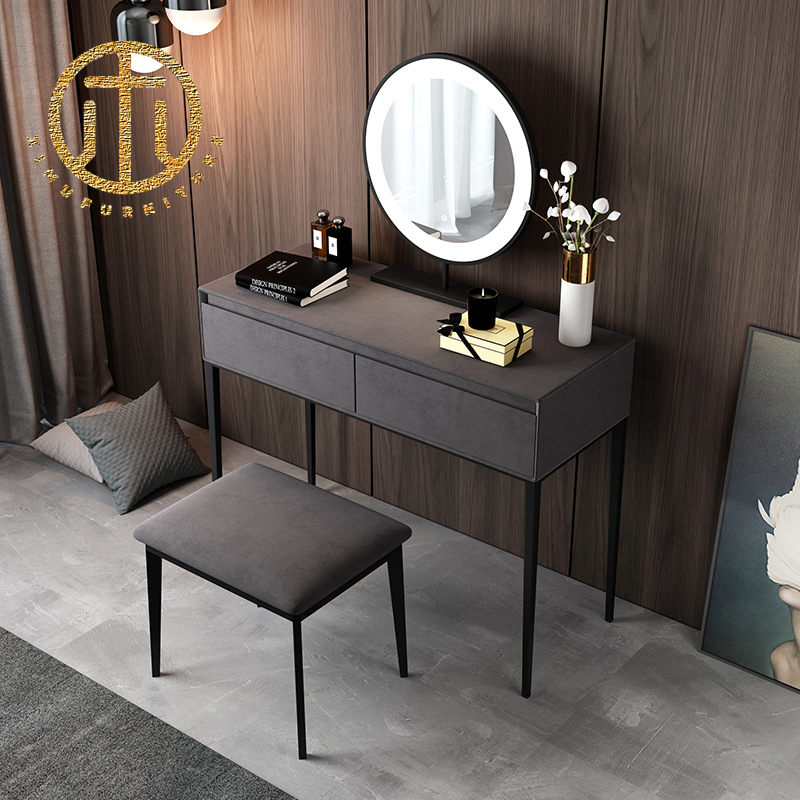 European Modern Minimalist Dresser with Light Mirror Furniture for Bedroom