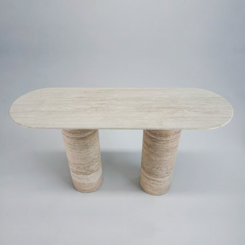 Custom Travertine Console Table Beige Travertine Entryway Table