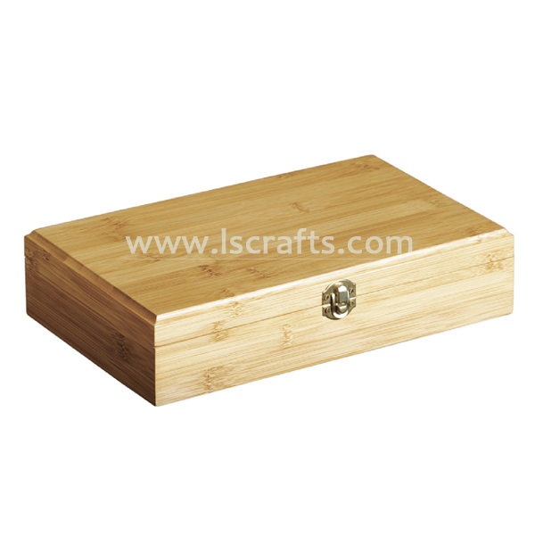 Wood Tea Chest with Slide-out Drawer and Acrylic Window