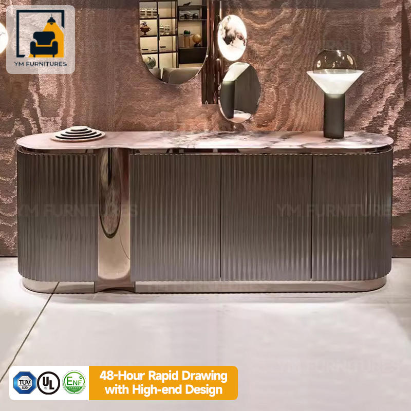 Modern Style Customized Wooden Dining Room Storage Display Decorative Wall Cabinet Sideboard