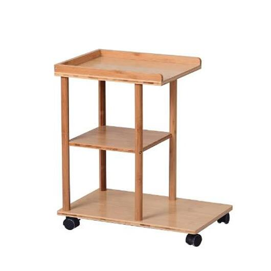 Natural Trolley Side Table for Living Room