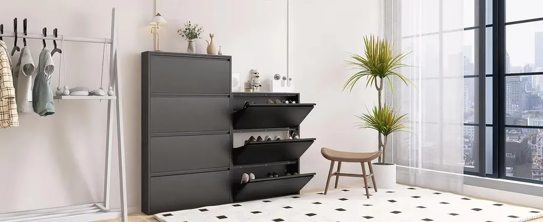 Wall-Mounted Steel Shoe Cabinet