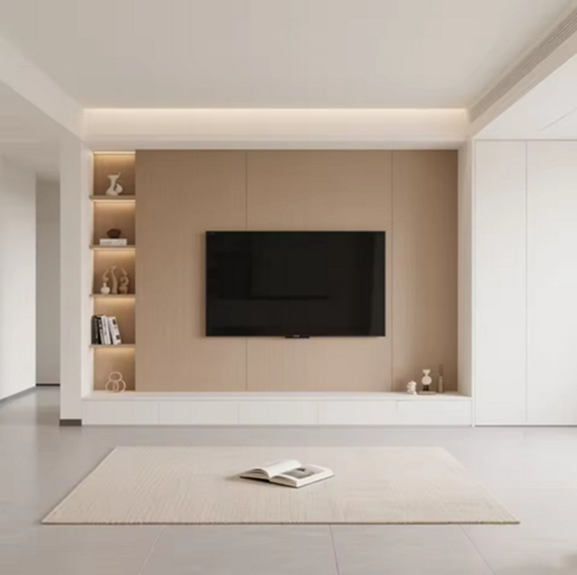 2025 Trending Luxury Upgrade Modern Custom Floating TV Wall Mineral Panel for Living Room and TV Stand