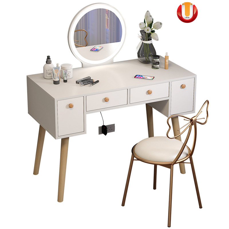 Chinese Top Quality Wooden Home Bedroom Furniture Makeup Table Dresser with Mirror