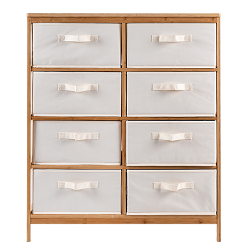 Bamboo Chest with 8 Drawer Bedroom Storage Organizers with Removable Drawers Bamboo Shelf Furniture
