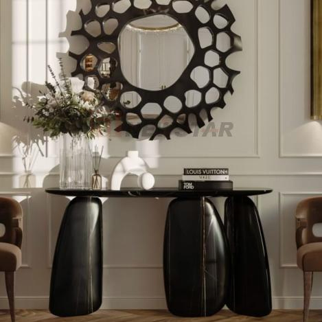 Modern Travertine Tables Entry Antique Hall Way Entryway Marble Console Table