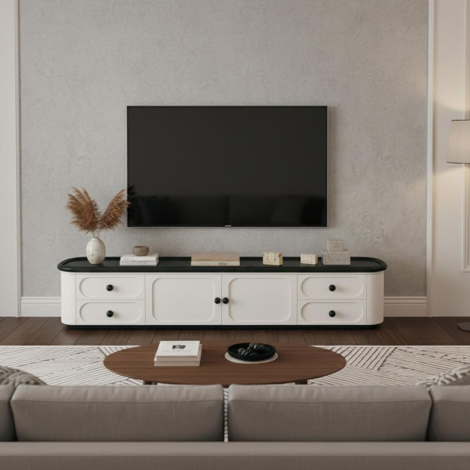 Modern Living Room TV Stand Cabinet Wooden Entertainment Furniture Supplier