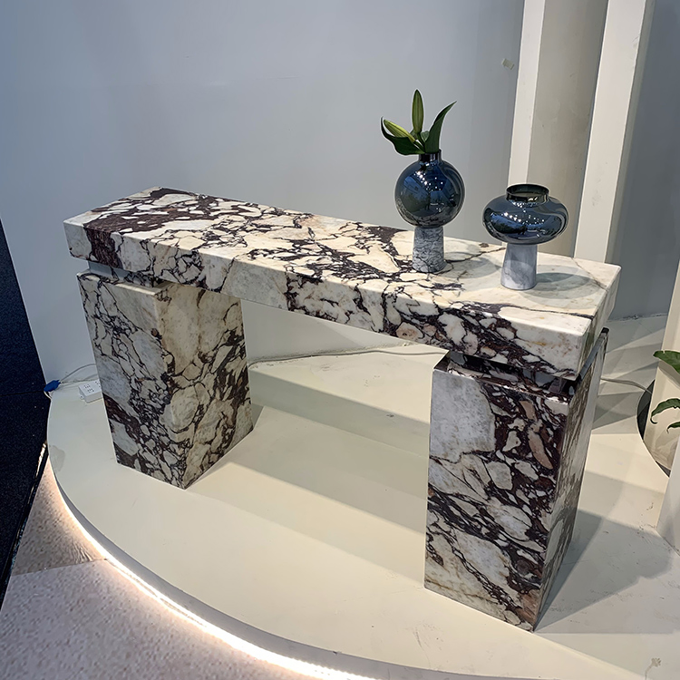 Nordic Style Natural Stone Marble Entryway Console Table Home Furniture Italian Calacatta Viola Marble Console Table