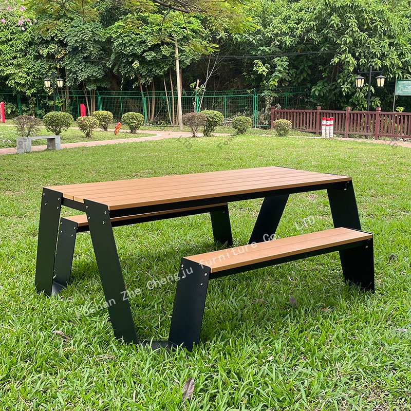 Outdoor Park Garden Aluminum Alloy Table and Chair Set Hotel Outdoor Teak Table and Chair Bench
