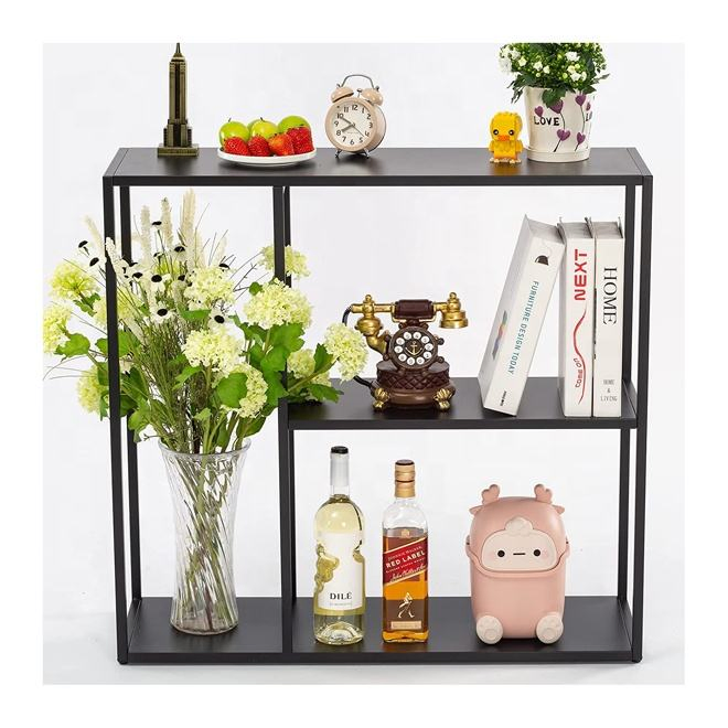 Entryway 3-Tier Narrow Metal Console Table with Storage Shelf