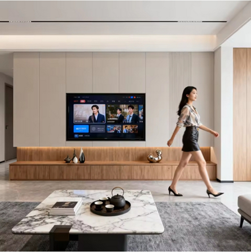 2025 Trending Luxury Upgrade Modern Custom Floating TV Wall Mineral Panel for Living Room and TV Stand